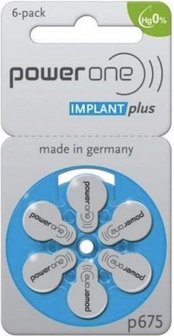 VARTA P675 'BLAUW' POWER ONE HEARING AID 