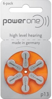 VARTA P13 &#039;ORANJE&#039; POWER ONE HEARING AID