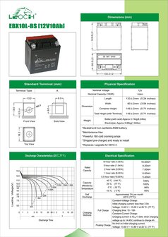 Leoch motobatterij EBX10L-BS