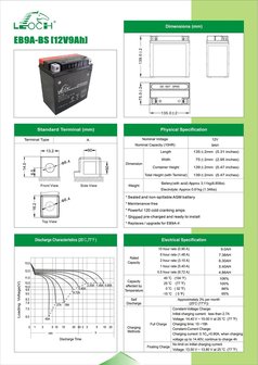 Leoch motobatterij EB9A-BS