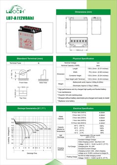 Leoch motobatterij LB7-A