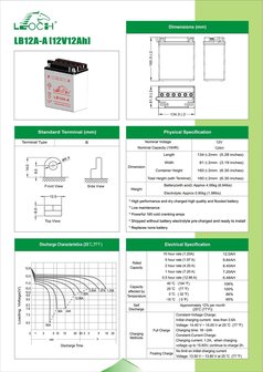 Leoch motobatterij LB12A-A