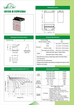 Leoch motobatterij LB12A-B