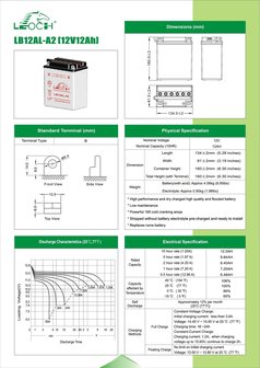 Leoch motobatterij LB12AL-A2