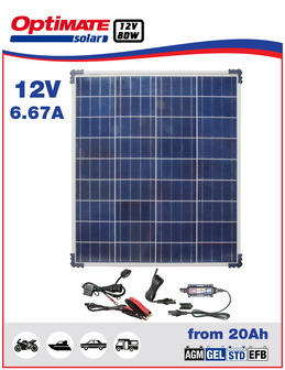 OptiMate SOLAR + 80W Solar Panel