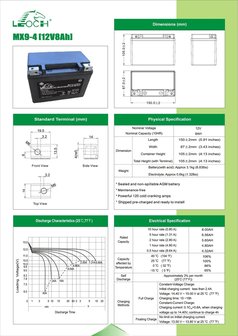 Leoch motobatterij  MX9-4 (ETX9) 