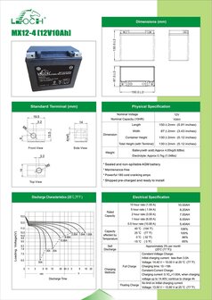 Leoch motobatterij  MX12-4 (ETX12)