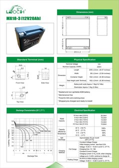 Leoch motobatterij  MX18-3 (ETX18L)