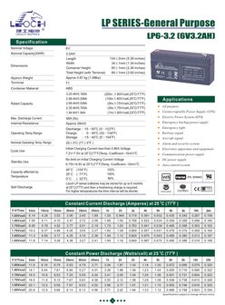 SLA BATTERIJ LEOCH 6V -3.2AH