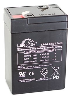 SLA BATTERIJ LEOCH 6V - 4AH