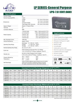 SLA BATTERIJ LEOCH 6V - 7AH