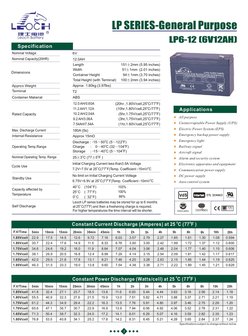 SLA BATTERIJ LEOCH 6V - 12AH