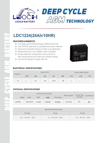 AGM DEEPCYCLE 12V - 25AH