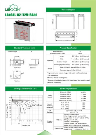 Leoch motobatterij LB16AL-A2