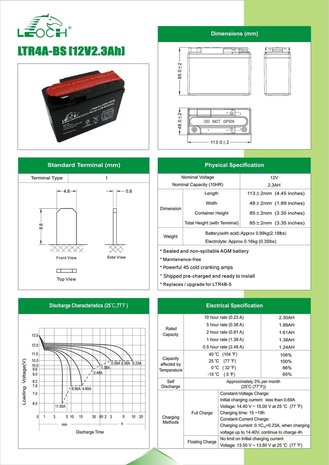 Leoch motobatterij LTR4A-BS