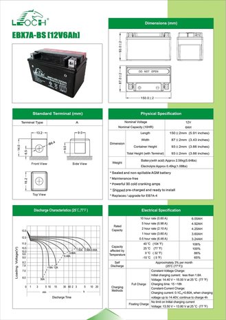 Leoch motobatterij EBX7A-BS