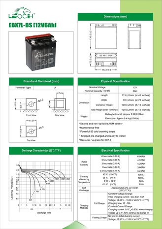 Leoch motobatterij EBX7L-BS