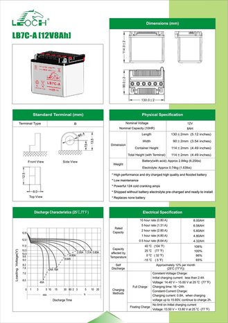 Leoch motobatterij LB7C-A