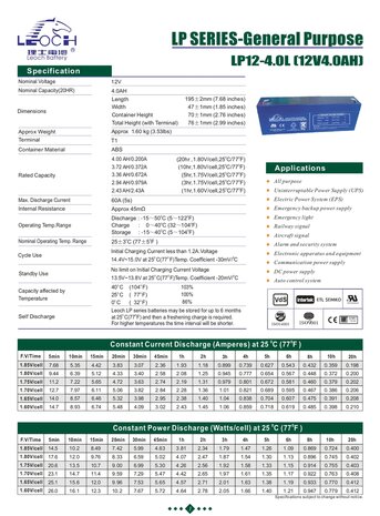 SLA BATTERIJ LEOCH 12V - 4AH