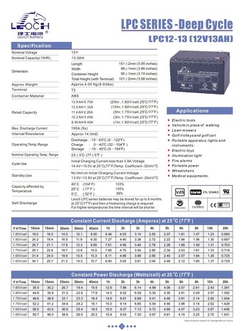 AGM BATTERIJ LEOCH 12V - 13AH